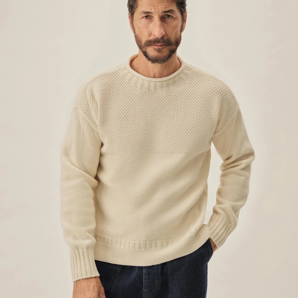 Men's Buck Mason Heritage Wool Guernsey Rollneck Sweater Large Like New